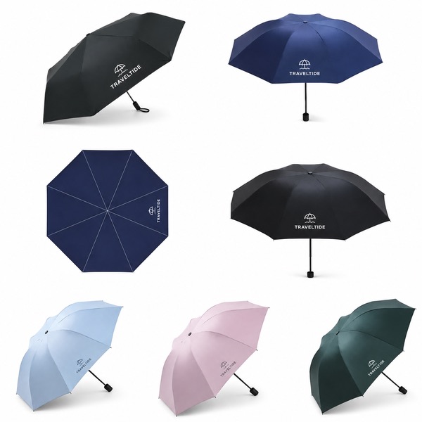 Travel Umbrella with Metal Shaft and Nylon Wristband
