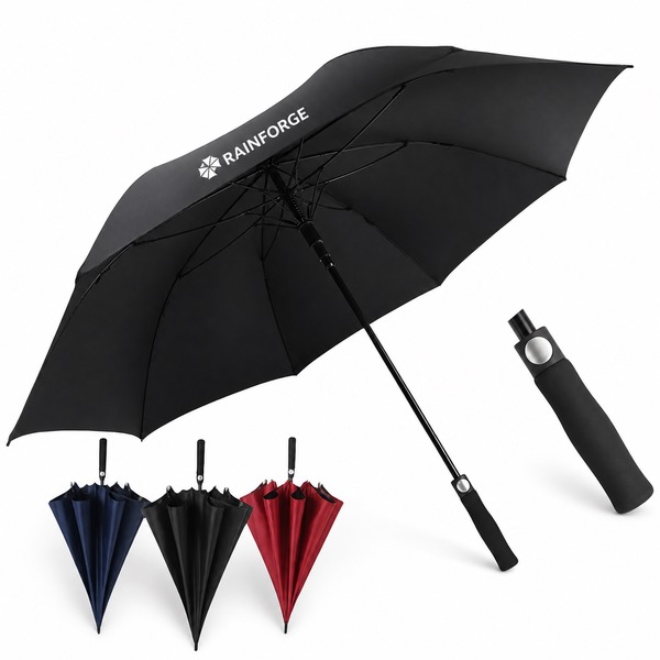 Windproof 8 Panel Golf Umbrella With EVA Handle — Polyester — Yellow