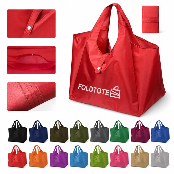 Washable Reusable Grocery Totes With Zippered Pouch