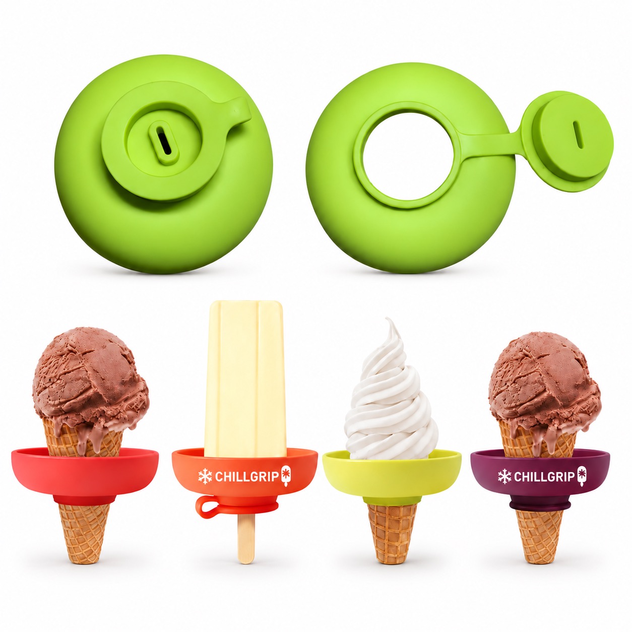 Dishwasher-Safe Silicone Frozen Treat Holder with Base