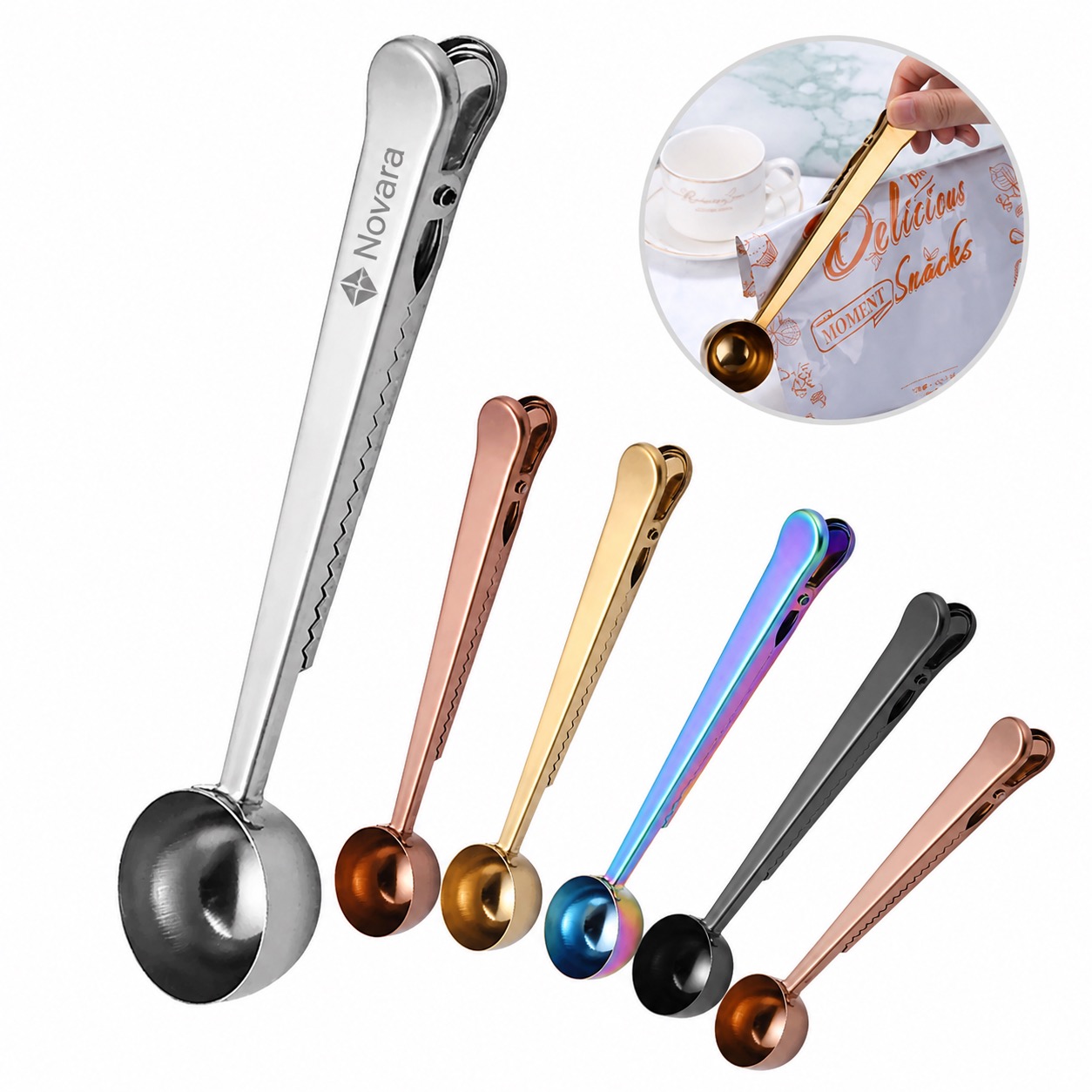 Coffee Scoop Clip in Rust Resistant Stainless Steel