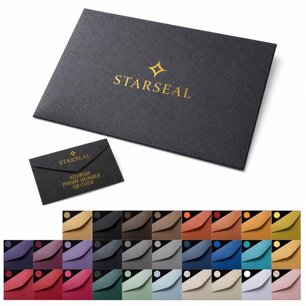 Gold Foil Logo Custom Envelope, 6.5 x 4 Inch Pearl Paper
