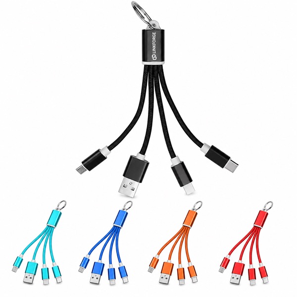 Dual Input 3-in-1 Aluminum Keychain Cable