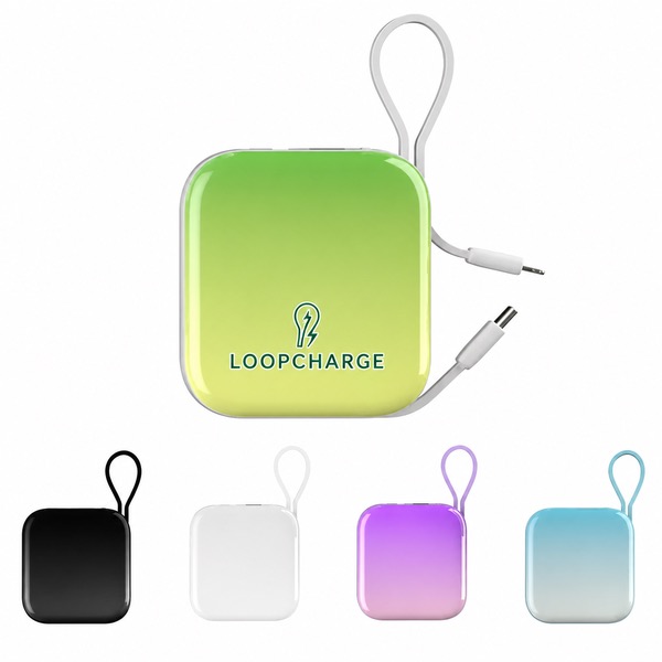 10000mAh Portable Charger with Built-In Cable