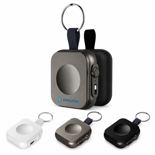 Compact 1200mAh Wireless Charger Power Bank with Lanyard