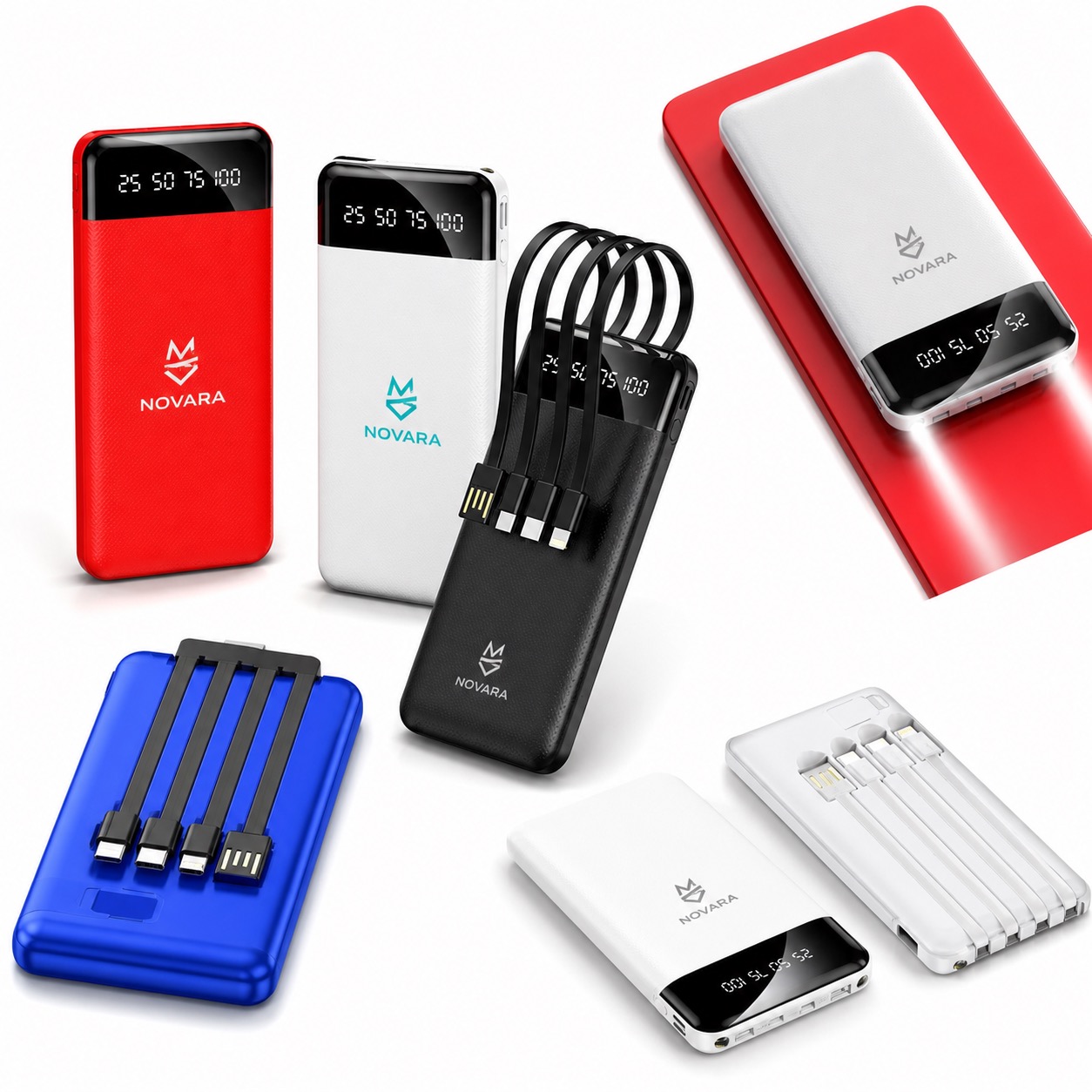 10,000mAh Charger with Four Integrated Cables