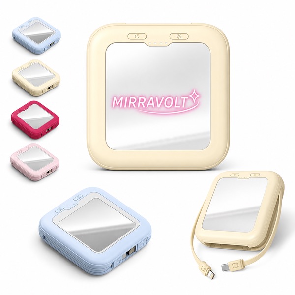 Portable 10000mAh Power Bank with Logo Mirror Screen