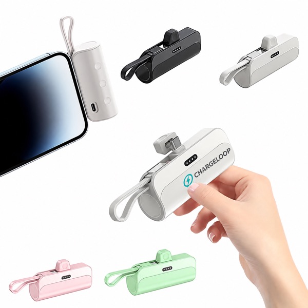 Lightweight Capsule Power Bank with Integrated Cable