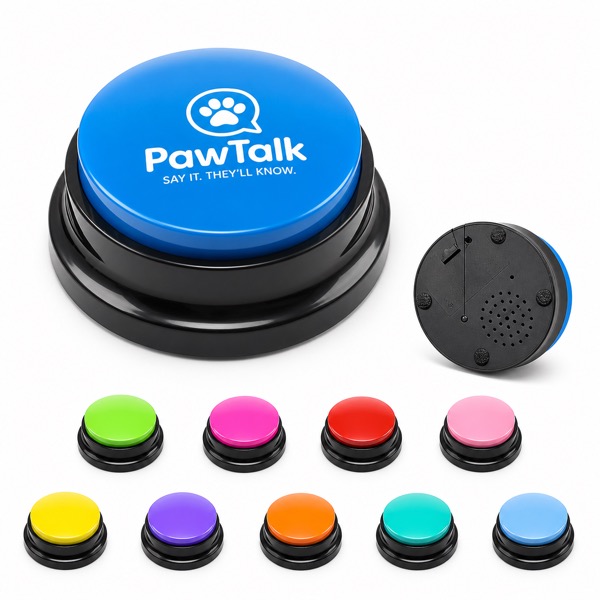 ABS Plastic Pet Voice Training Button — Plastic — Blue