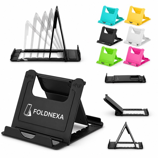 Adjustable 6 Angle E-Reader and Phone Stand — Pp — Black