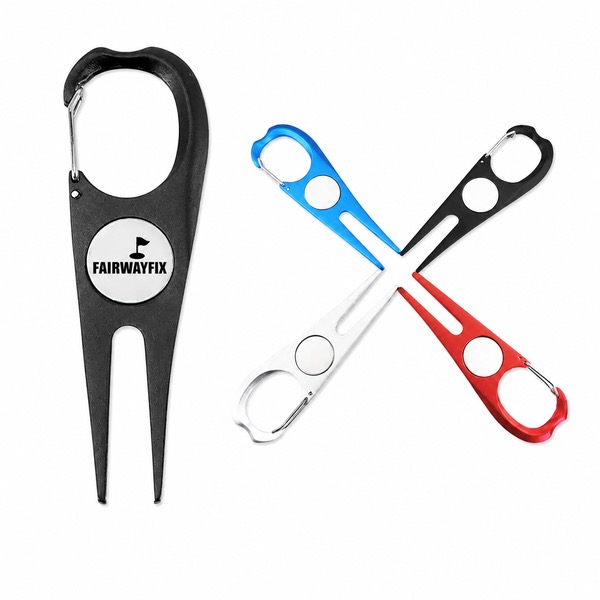 Golf Divot Tool with Club Holder and Key Ring