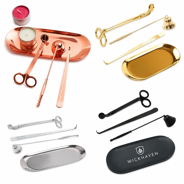 Premium Candle Care Set with Snuffer and Tray