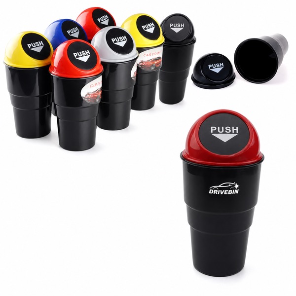 Easy-Clean Car Waste Bin with Lid