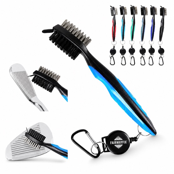 Golf Brush with Wire Bristles and 2 Foot Zip Line