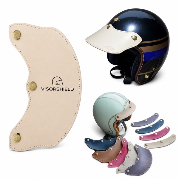 Waterproof Leather Helmet Visor with Snap-On Design