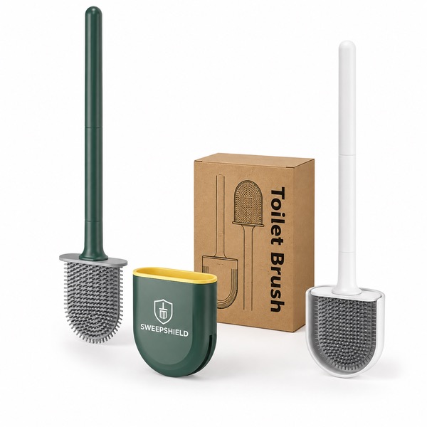 No Drill TPR Toilet Brush with Odor Cover