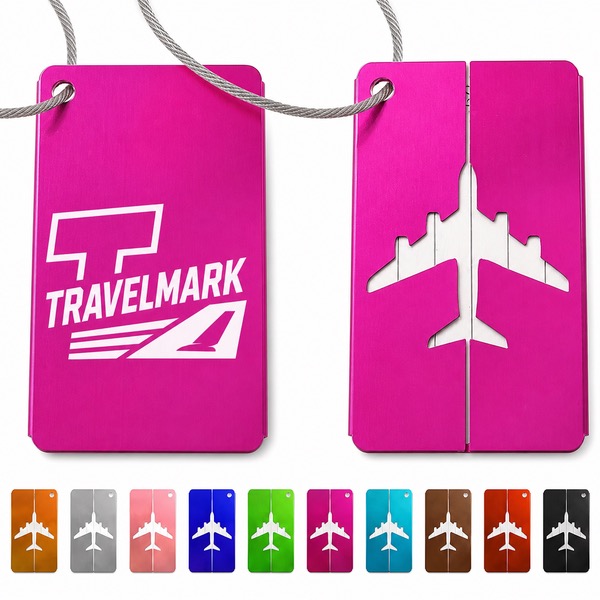 Aluminum and Stainless Steel Luggage Tag 3 x 1.8 Inch