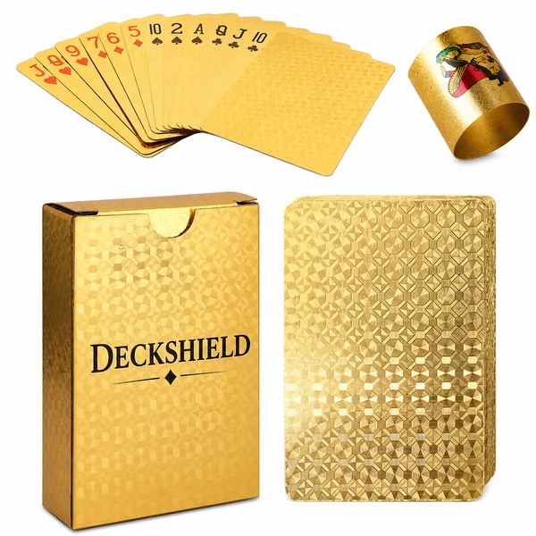 Waterproof PVC Playing Cards, 55 Card Set — Pvc — Gold