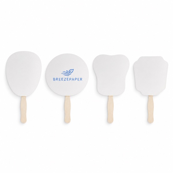 Wood Handle Paper Fan for Weddings