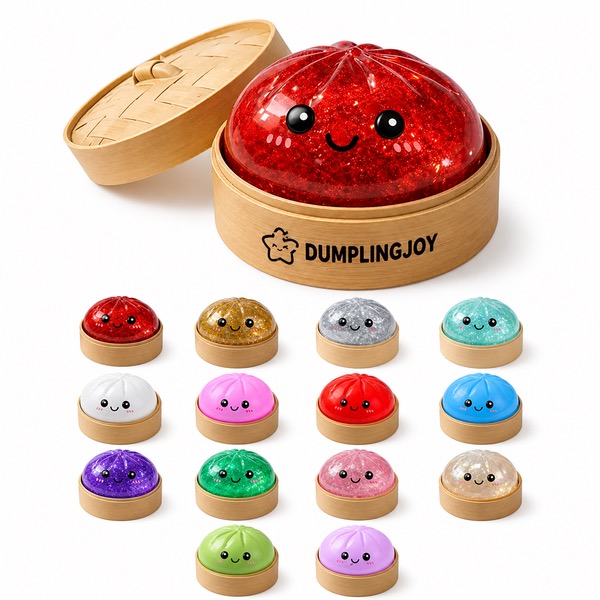 Soft TPR Dumpling Fidget Toy with Smile