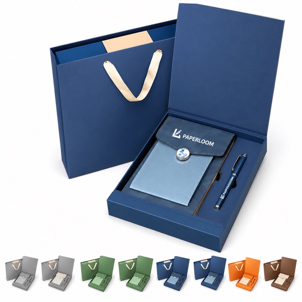 A5 Pocket Notebook With Drip Gel Button Gift Box — Paper — Green