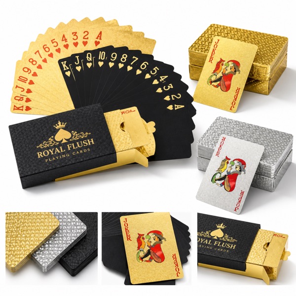 Custom Foil Poker Playing Cards Plastic 3.4 x 2.25