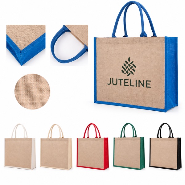 Reusable Natural Jute Tote with Laminated Surface