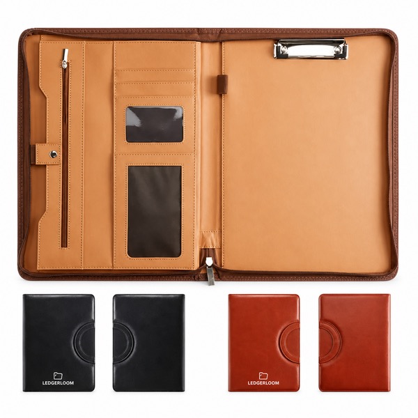 Professional PU Leather Organizer with Pockets