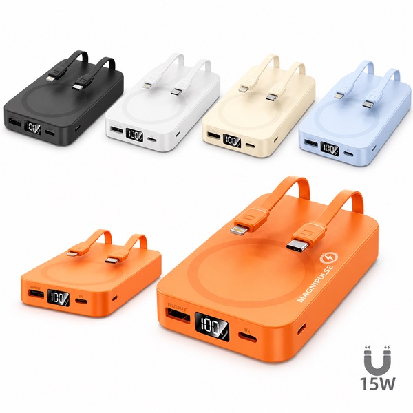 Magnetic 10000mAh Power Bank with 15W Wireless Charging