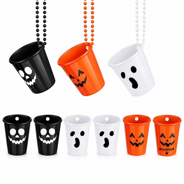 30 Inch Beaded Halloween Necklace With 1.7 Oz Cup