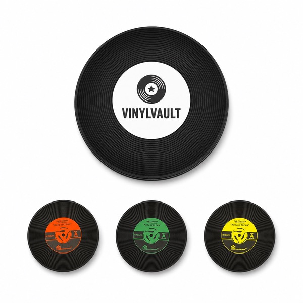 Eco Plastic Record Drink Coaster 4 1/8 Inch