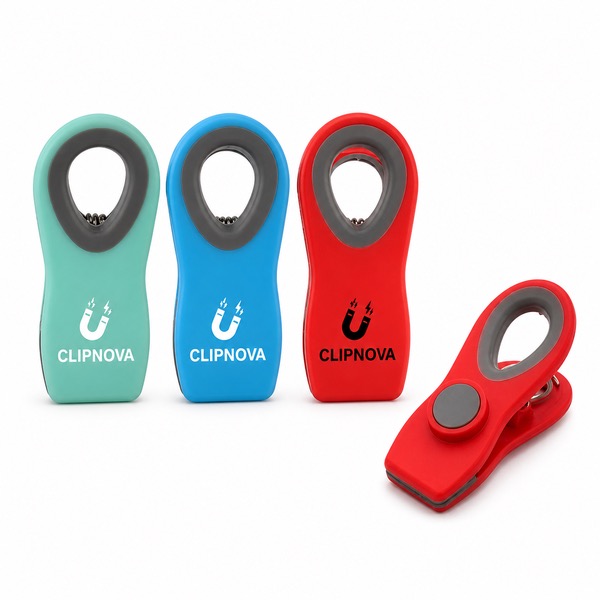 Non-Toxic Plastic Bag Clips With Magnetic Back and Grip