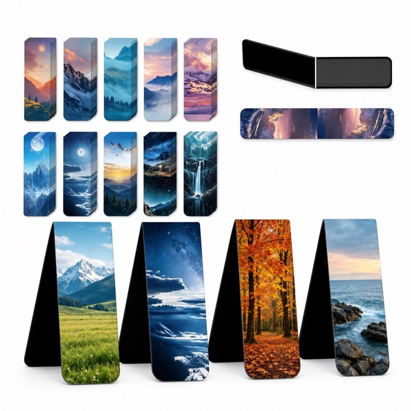 Printed Foldable Magnetic Bookmarks with Custom Designs