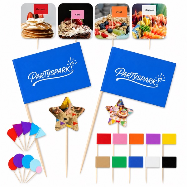 Branded Double-Sided Printed Dessert Picks — Paper — Any/All Colors