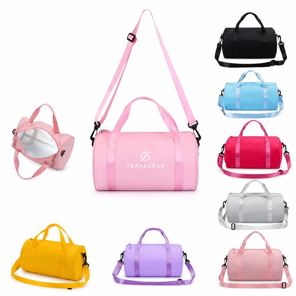 Ballet-Themed Travel Sport Duffle Bag — Polyester — Black