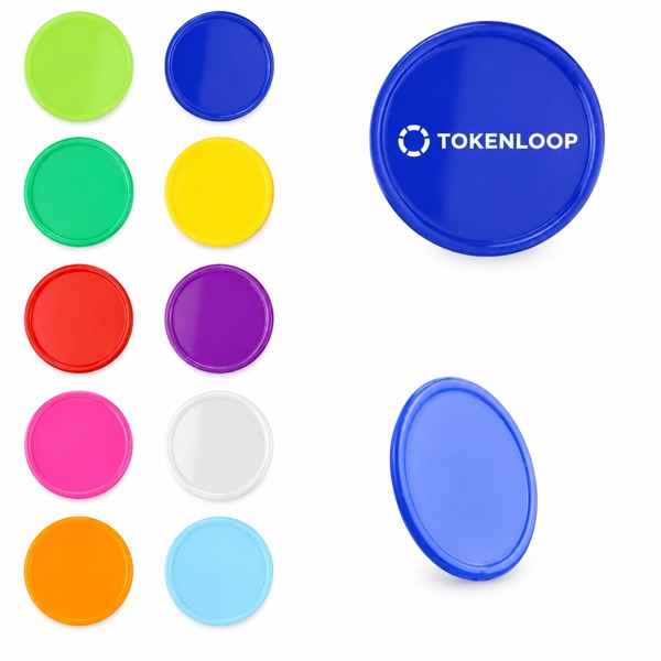 Vibrant Round Plastic Game Coins — Plastic — Blue