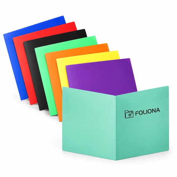 Slim Plastic Document Folder with Two Pockets — Plastic — White