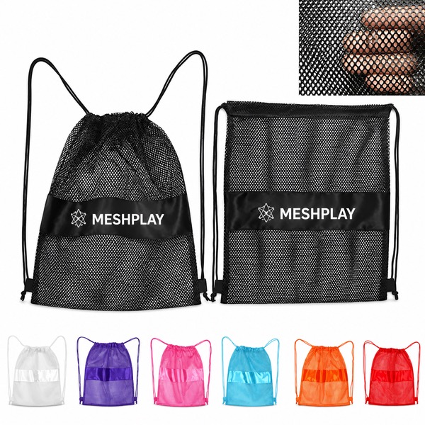 Mesh Swim Gym Gear Backpack with Custom Logo Area