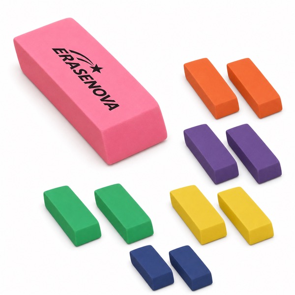 Square Jumbo Eraser for Precise Corrections — Rubber — White