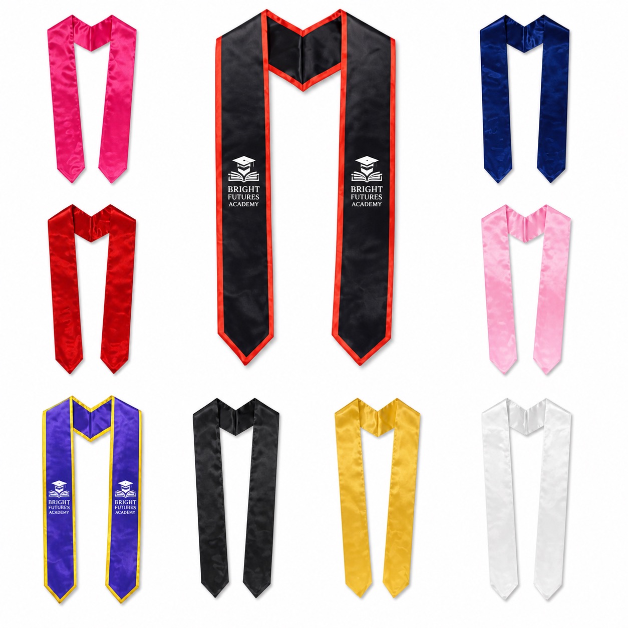 68 Inch Satin Polyester Honor Stole for Graduation