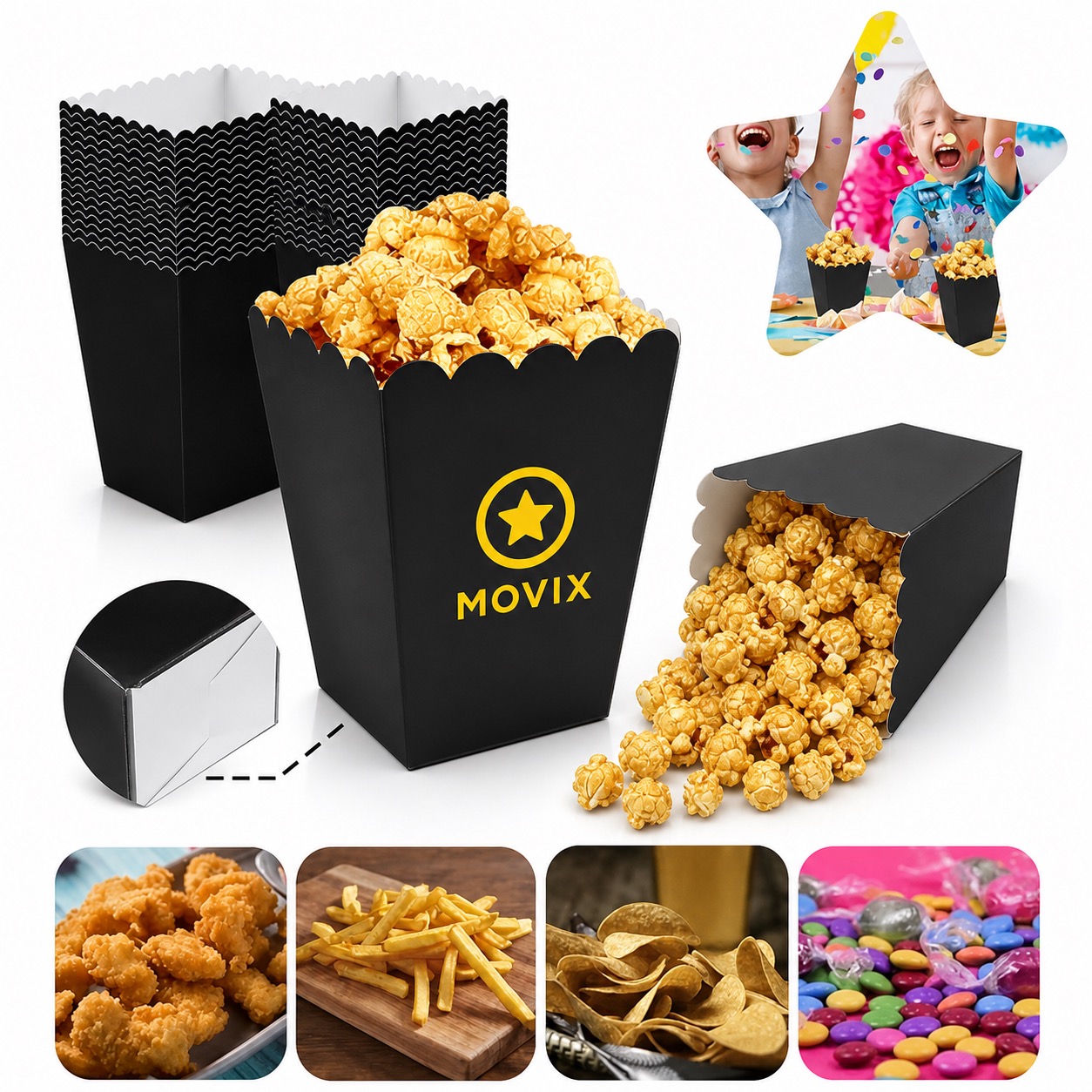 Eco Friendly Personalized Popcorn Paper Boxes — Paper — Any/All Colors