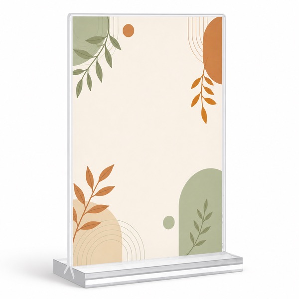Clear T-Shape Acrylic Display Holder for Tabletop Signs