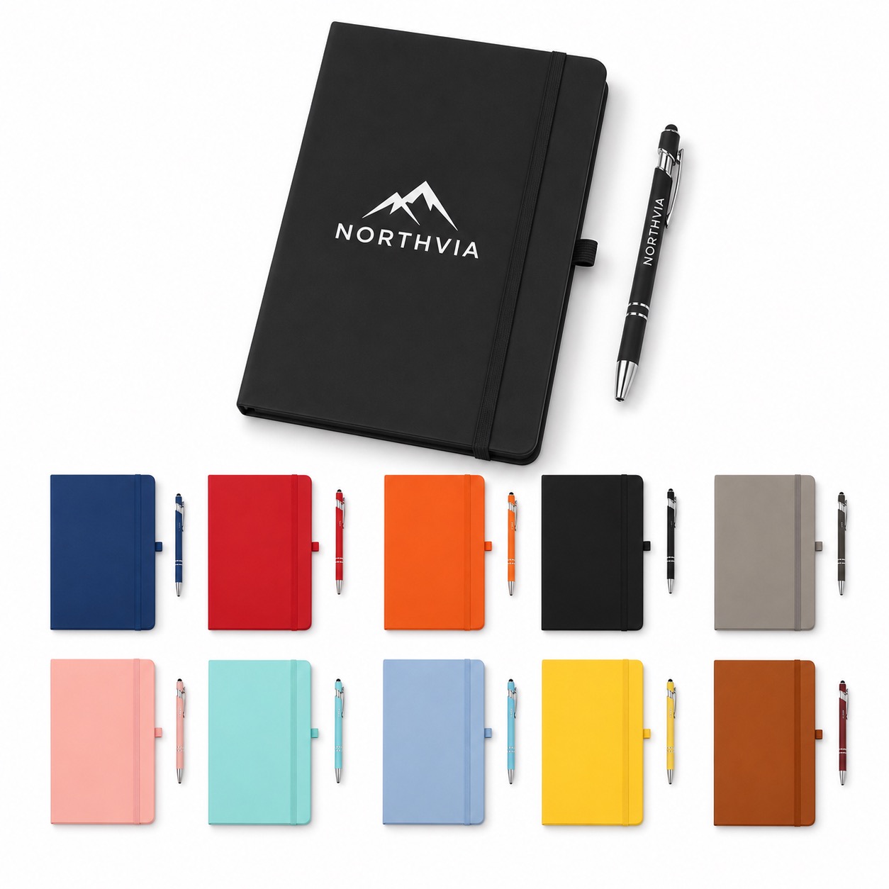 A5 Notebook with Pen and Secure Strap Closure