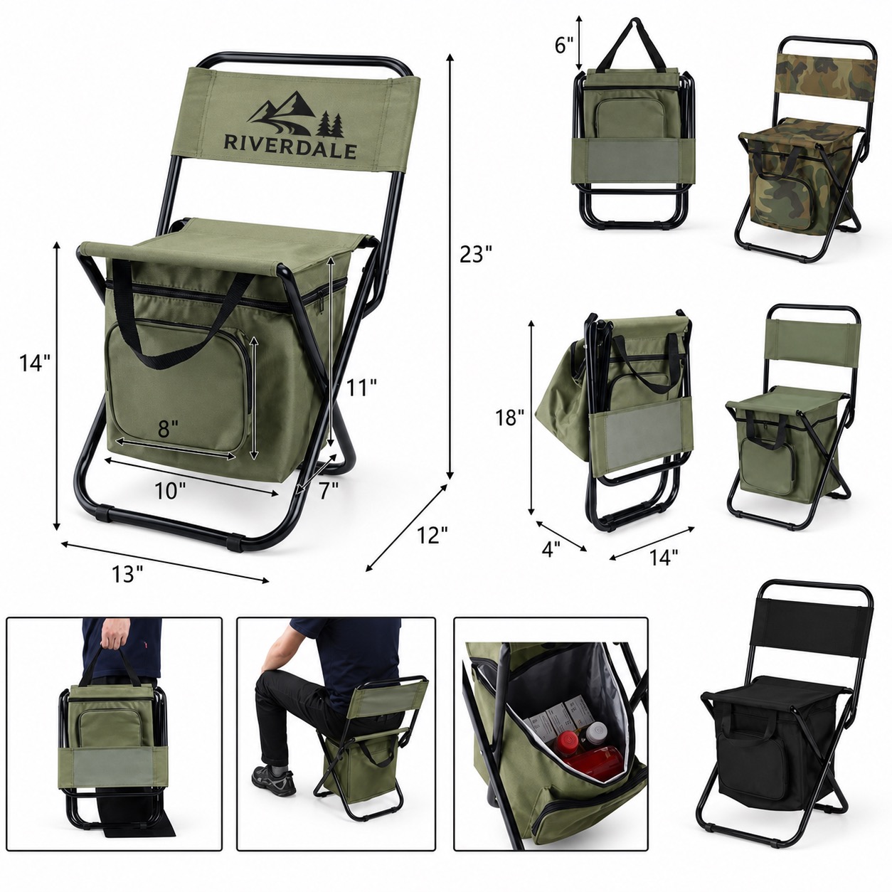 Outdoor Fishing Seat With Carbon Steel Frame