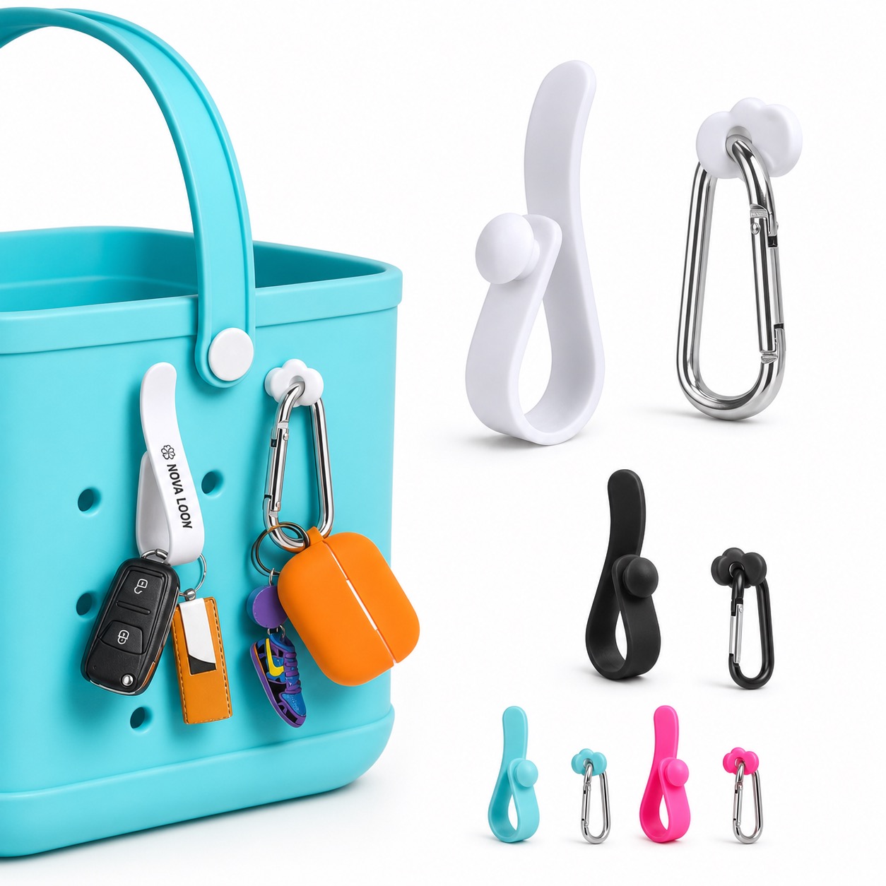 Tote Bag Carabiner Charm for Keys and Headphones