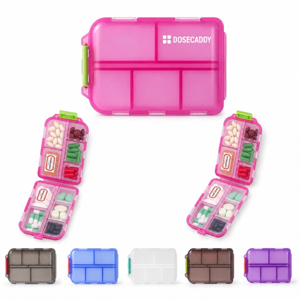 Pocket Size Pill Case with 10 Compartments