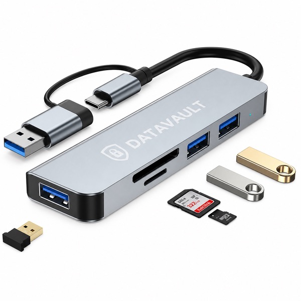 5 in 1 USB Hub for Laptop Connectivity