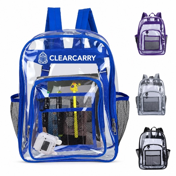 Clear Security Compliant Backpack with Zipper Closure — Pvc — Black