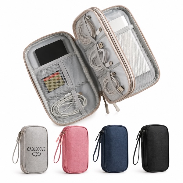 Lightweight Protective Pouch for Power Banks and Earphones