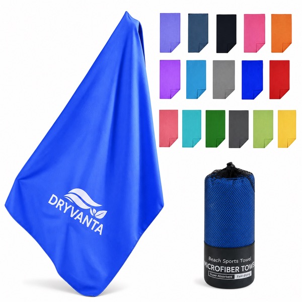 Ultra Absorbent Sports Towel, Six Sizes — Microfiber — Purple